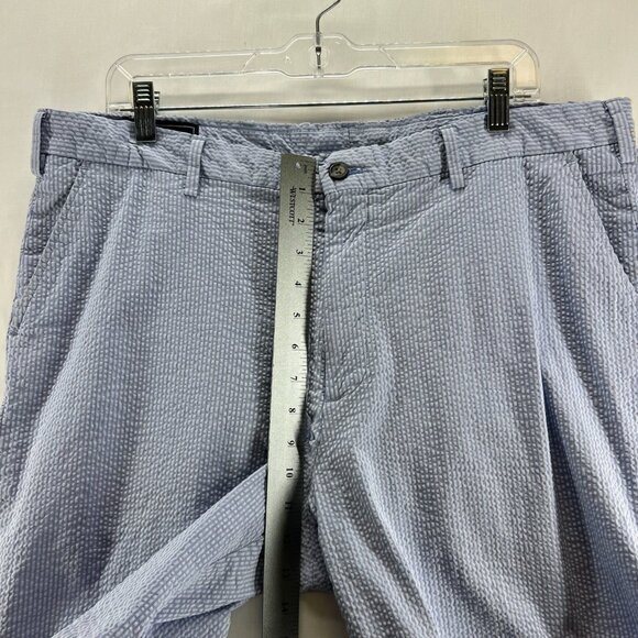 Chatham Chino Company Seersucker Short Mens 38 Lightweight Summer Striped Blue - Picture 8 of 11